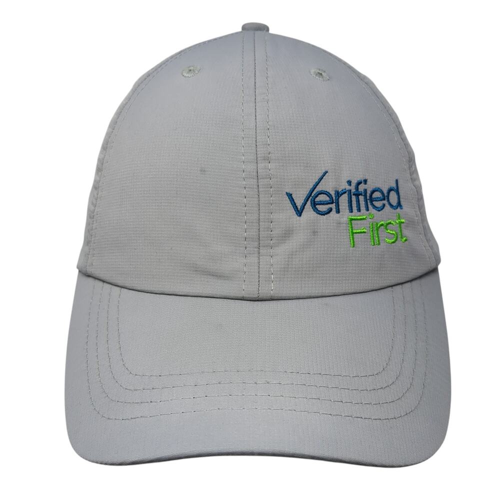 Verified First Strapback Hat Solid Gray One Size Embroidered Paramount